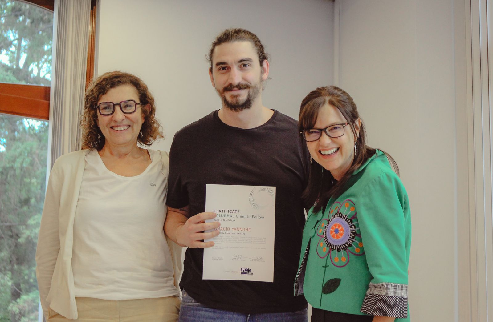 Ignacio Yannone con la Dra. Ana Diez Roux y la Dra. Olga Lucía Sarmiento