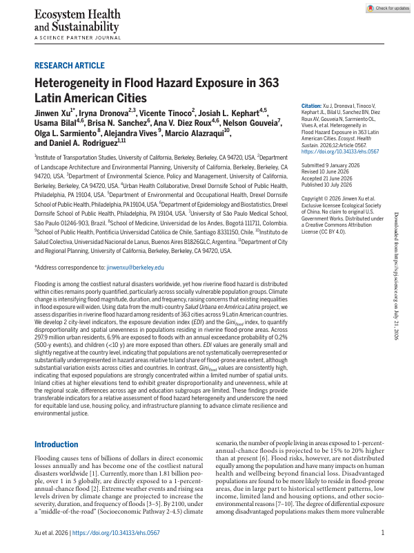Heterogeneity in Flood Hazard Exposure in 363 Latin American Cities
