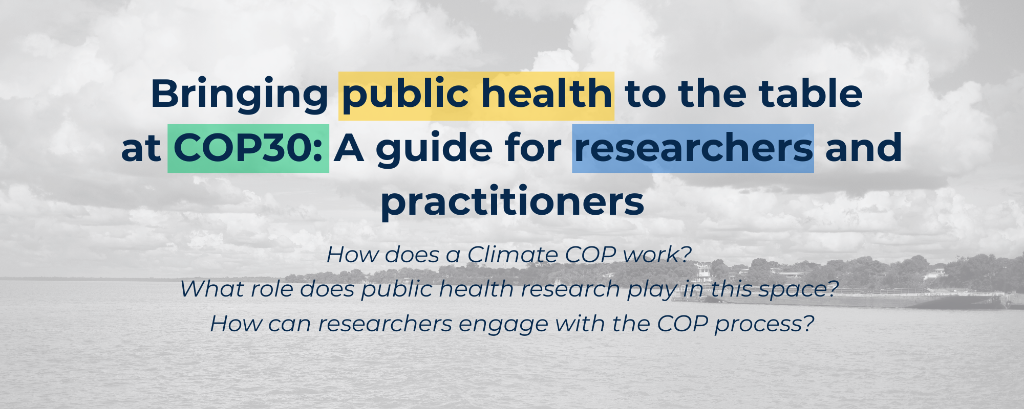 Bringing public health to the table at COP30: A guide for researchers and practitioners