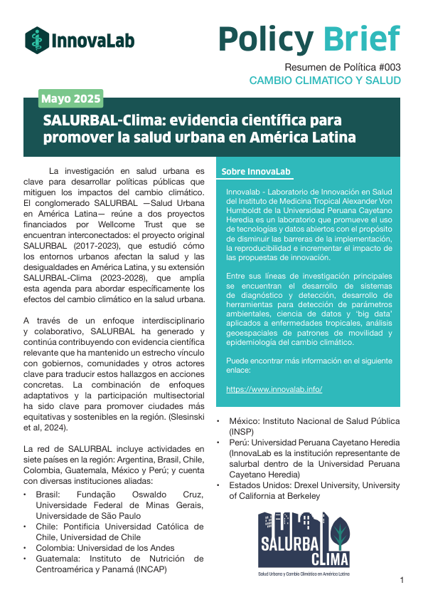 SALURBAL-Clima: evidencia científica para promover la salud urbana en América Latina