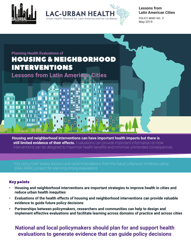 Planning Health Evaluations of Housing and Neighborhood Interventions